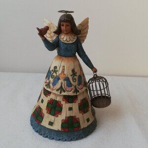 Jim Shore Angel with Bird Cage 2002 Figurine 105168 Heartwood Creek 6.5"